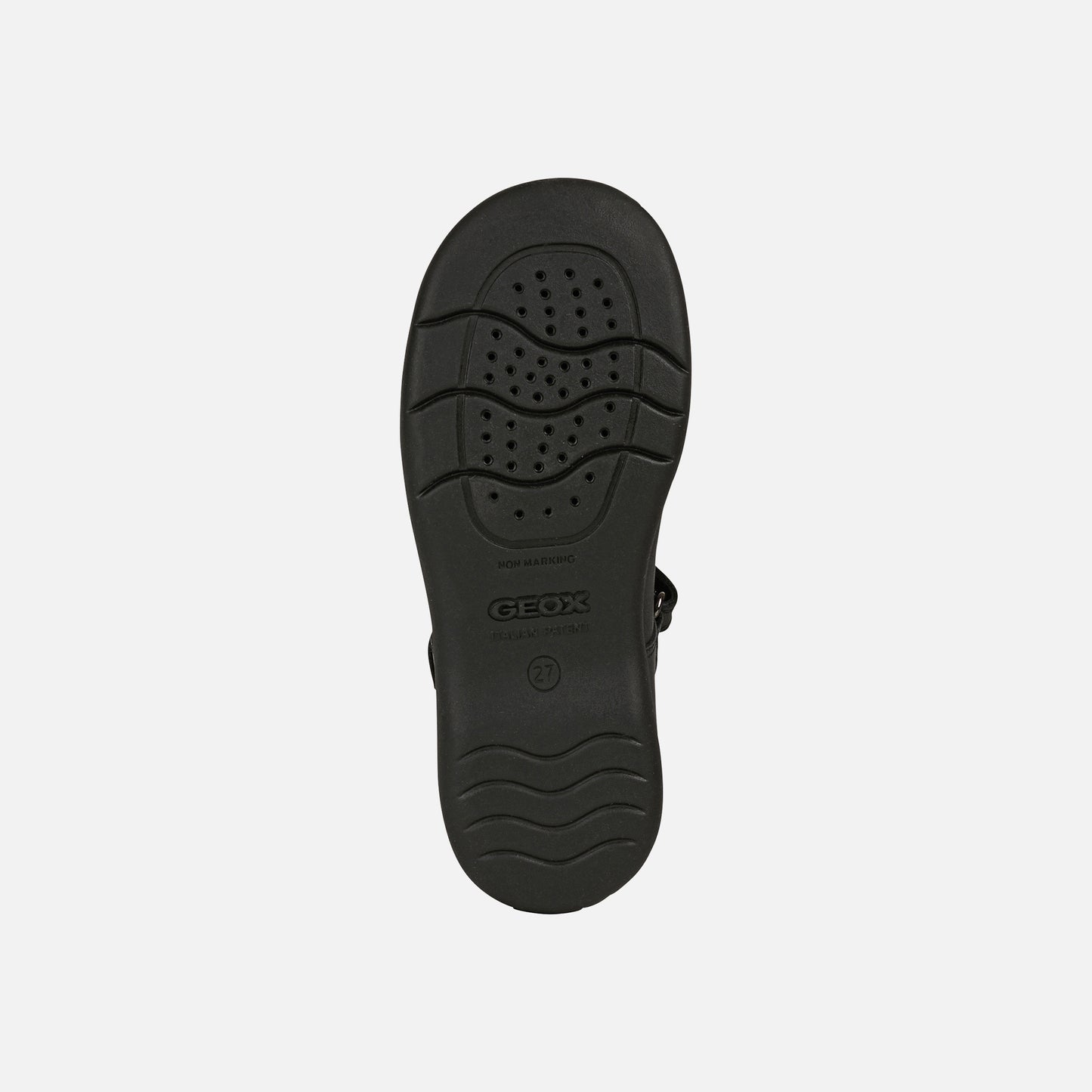 Geox | J16FHA | Naimara Girl | Velcro Mary Jane School Shoe | Black Leather